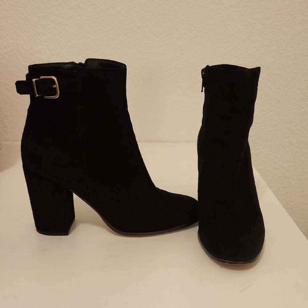 J. Crew Black Barrett Suede Ankle Booties
